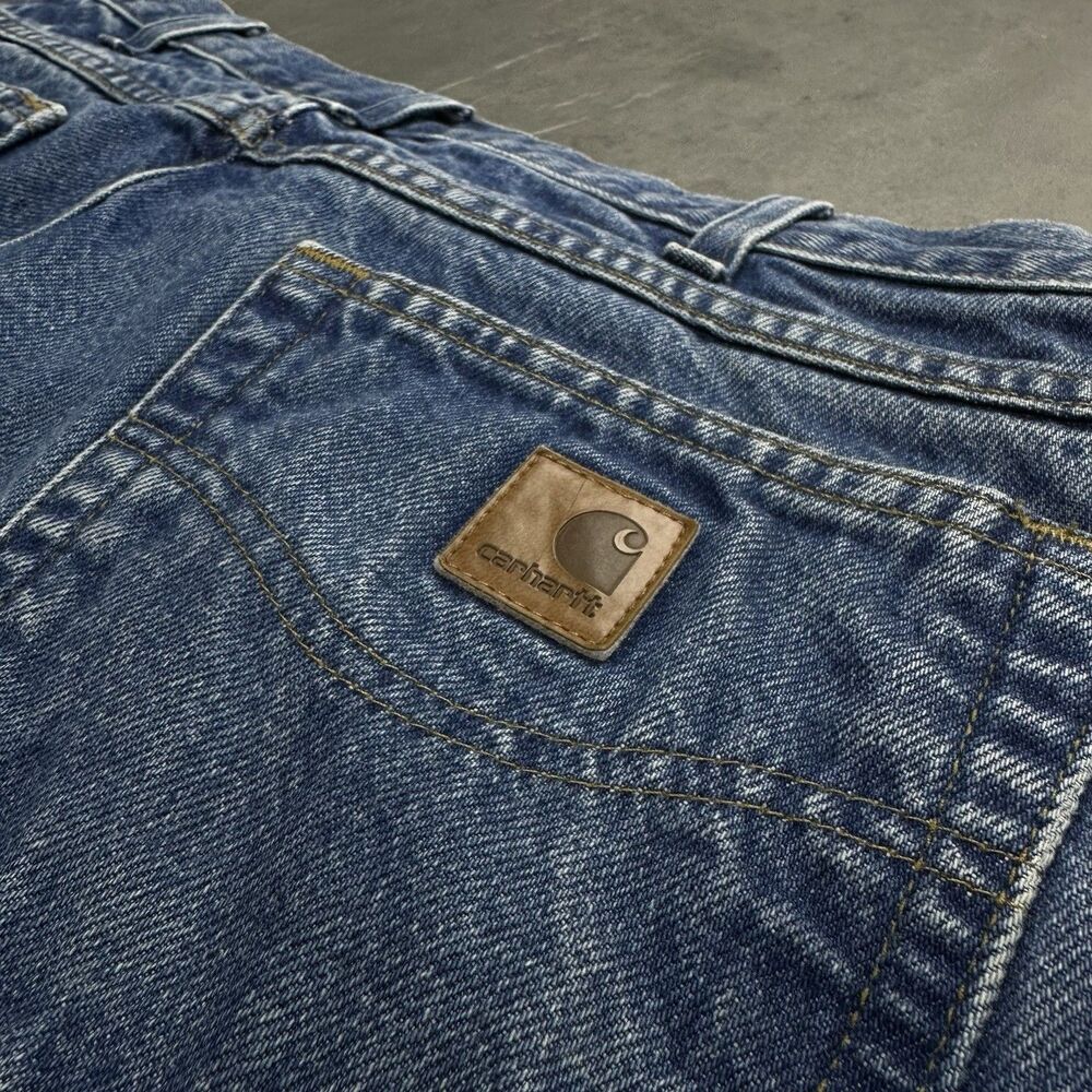 Carhartt B17 DST Relaxed Fit Jeans 33x30 Blue Denim Straight Leg Workwear - Picture 10 of 11
